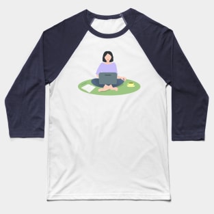 Girl with a laptop Baseball T-Shirt